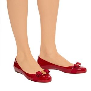 Salvatore Ferragamo Varina patent leather ballerina.